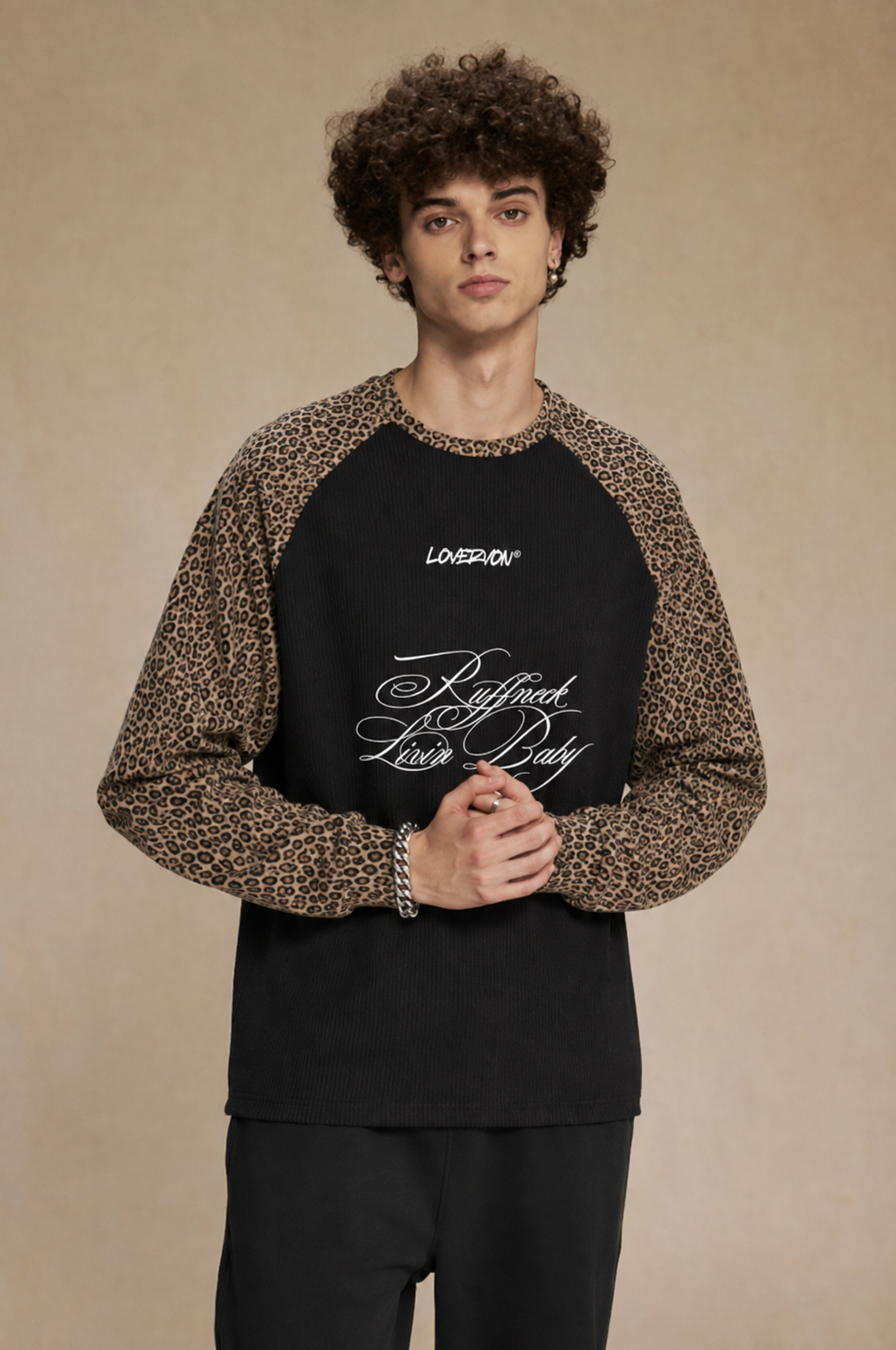 LOVERVON Heavyweight Leopard Raglan