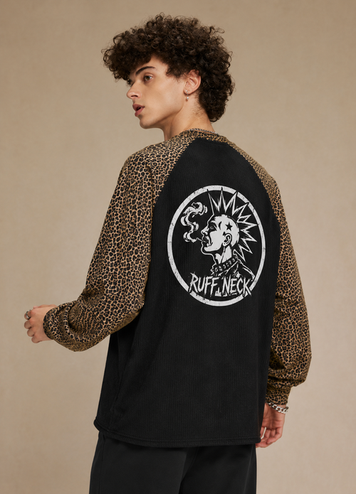LOVERVON Heavyweight Leopard Raglan